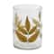 4&#x22; Dried Leaf Glass Candle Holder Set